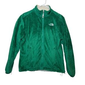 The North Face Osito Fleece Jacket Womens L Green Full Zip Cozy Warm Outdoor